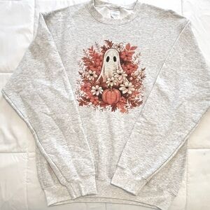Gray Halloween Ghost Sweatshirt. Size 4XL. NWOT